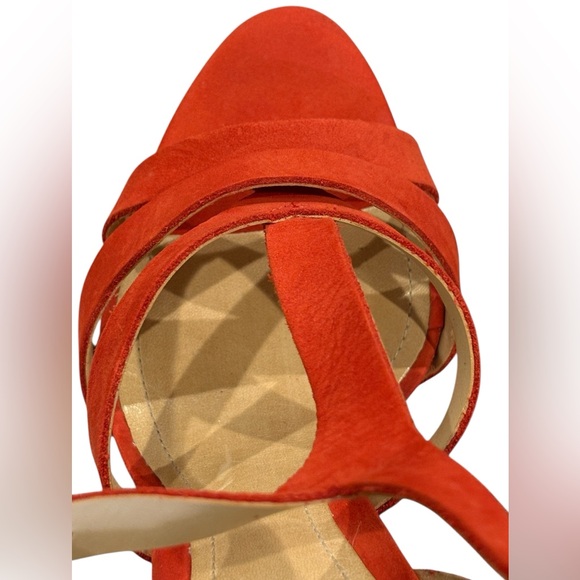 SCHUTZ Vibrant Red Strappy Heels - Picture 7 of 9